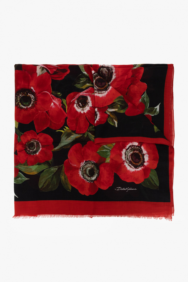 スカーフ Dolce & Gabbana FW25 Floral print scarf (FN090RGDC7C HS5PC) Multicolour Silk scarf with floral motif Dolce & Gabbana